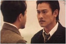 Andy Lau de face, Leslie Cheung de dos